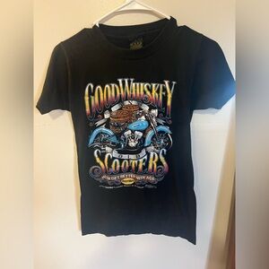 Vintage Harley Davidson 3D Emblem Good Whiskey & Old Scooters Size Small